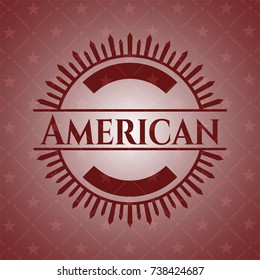 American badge with red background