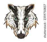 American Badger. Vector illustration of a wild animal. Angry brock