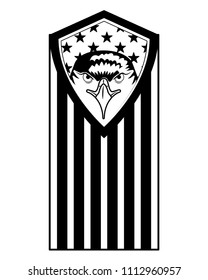 american bald eagle emblem with USA flag