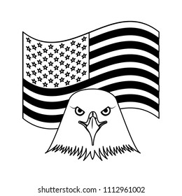 american bald eagle emblem with USA flag