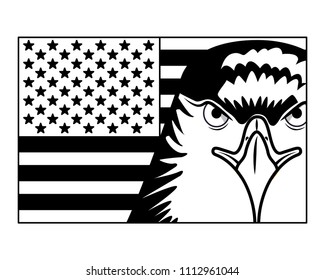 american bald eagle emblem with USA flag