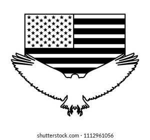 american bald eagle emblem with USA flag