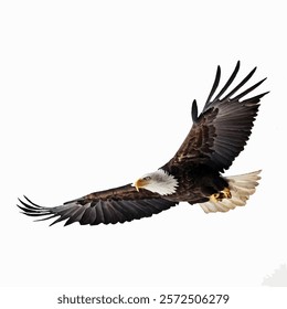 American bald eagle flying isolated