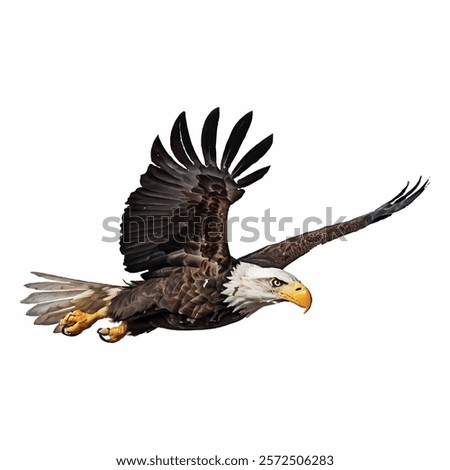 American bald eagle flying isolated