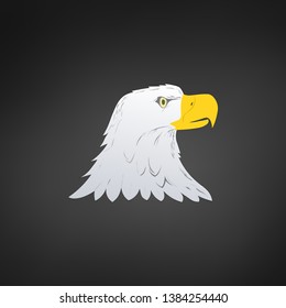 American Bald Eagle or Hawk Head Mascot Graphic, Bird facing side. T-shirt graphics. Vector illustration isolated on white background