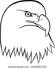 american bald eagle head outline illustration