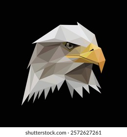 American Bald Eagle Head Polygonal vector illustration. Eagle Head Logo Low Poly Graphic Vector. Angry Bald Eagle Face Triangle abstract logo