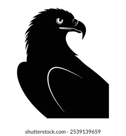 American Bald Eagle Head silhouette vector art illustration