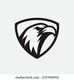 American Bald Eagle Logo. Hawk Phoenix Schild Emblem Design für Ihr Unternehmen editierbar. Vektorgrafik