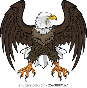 American bald Eagle Mascot isolated on a white background vector illustration