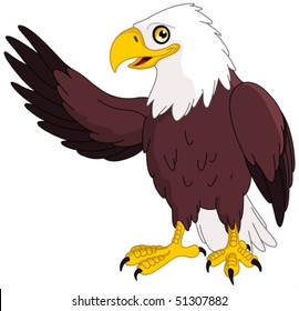 American bald eagle presenting