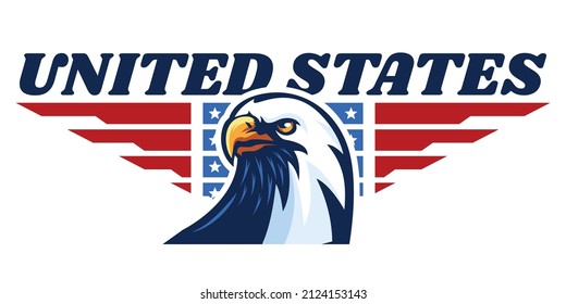 American bald eagle with united states