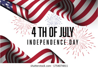 american balloons flag decor 4th of July celebration Independence day sale promotion banner vector shopping online