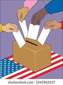 A urna americana aceita boletins de voto lacrados individualmente inseridos por todos os cidadãos da nação.