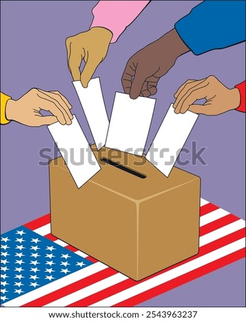 The American ballot box accepts individually sealed ballot papers inserted by all citizens of the nation.
