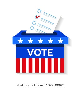 American ballot box paper vector illustration background

