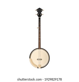 American banjo isolated retro musical instrument in realistic style. Vector illustration EPS10