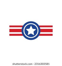American banner and ribbon icon design illustration