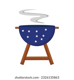 American Barbecue Icon in Flat Design

