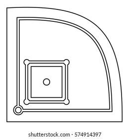 American baseball field icon. Outline illustration of american baseball field vector icon for web