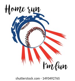 American baseball illustration. Home run.