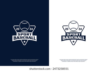 Diseño de logo de béisbol americano. Logo de emblema de béisbol para deporte