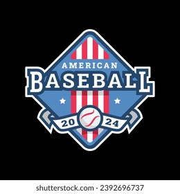 Béisbol americano, logotipo, emblema sobre un fondo oscuro.