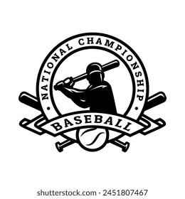 American baseball, logo, emblem. Vector illustration.