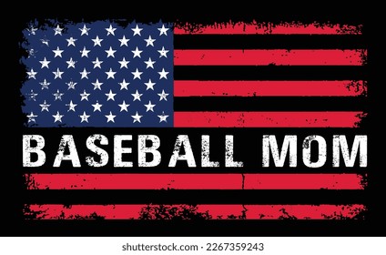 American Baseball Mom Flag Design