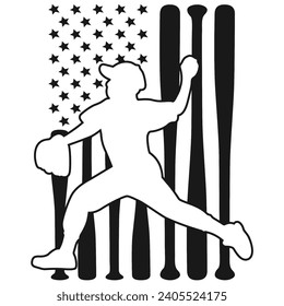 American Baseball Pitcher, Baseball Flag, American Sports