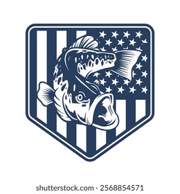 American Bass Fishing Vector Badge