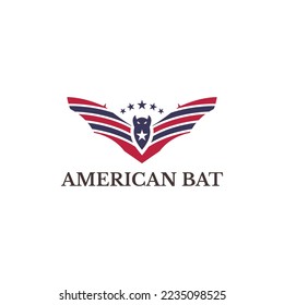 The American bat logo vector is unique and creative, suitable for any business, especially sports teams.