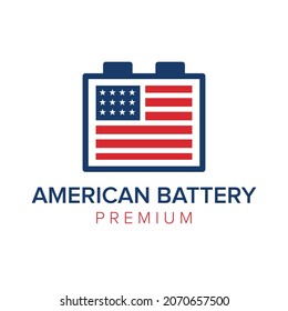 american battery logo icon vector template