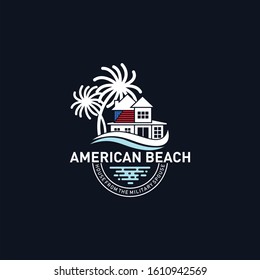 american beach military house logo design
