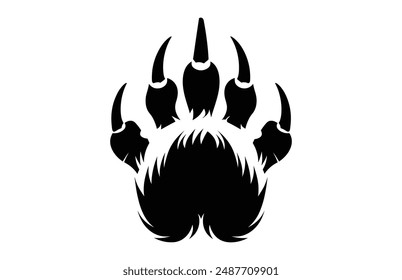 Silueta de Vector de garra de oso americano, arte de Clip de garra de oso negro Silueta