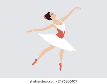 American Beautiful Ballerina Dancing Vector.