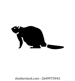american beaver black flat icon for digital and print projects. North american animals. Minimal clean icons for apps and websites. Modern simple icons for UI UX and branding