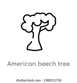 american beech tree vector line icon. Simple element illustration. american beech tree outline icon from nature concept. Can be used for web and mobile