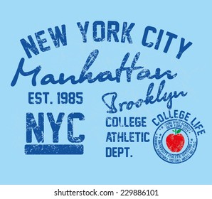 American big apple graphic design vector art