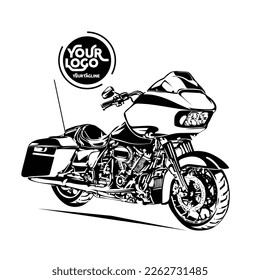 American big motorcycle silhouette vector illustration