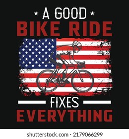 American bike rider tshirt design