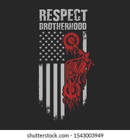 american biker the brotherhood illustration vector