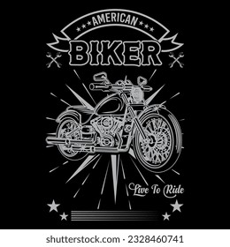 American Biker Live to Ride,Biker T-shirt Design