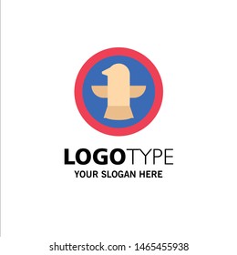 American, Bird, Celebration, Eagle Business Logo Template. Flat Color. Vector Icon Template background