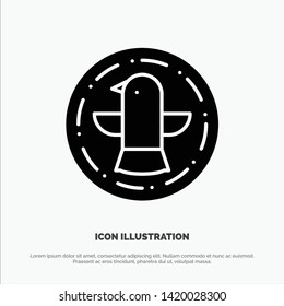 American, Bird, Celebration, Eagle solid Glyph Icon vector