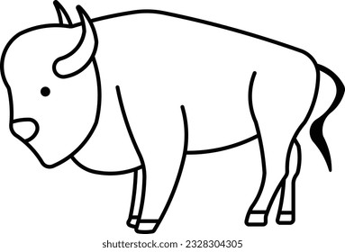 American bison bison bull buffalo animal Outline