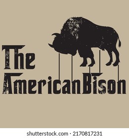 The american bison design,   american bison vector. bison with vintage background. Template for card,   poster, banner, print for t-shirt ,logo,illustration,clip art, 