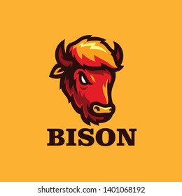 american bison head esport logo mascot vector illustration