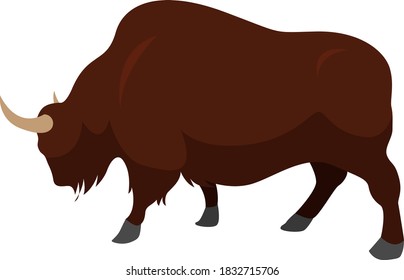 American Bison, illustration, vector on white background