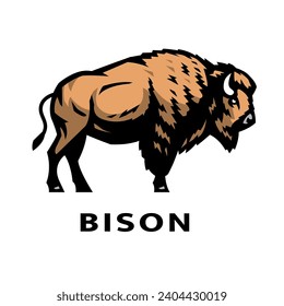 American bison logo. Vector illustration